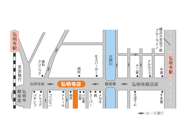 弘明寺店の地図
